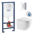 GROHE - Grohe Pack WC Bâti-support + WC sans bride SAT Fusion + Abattant softclose + Plaque Chrome - vignette