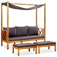 VIDAXL - vidaXL Banc de jardin avec auvent et repose-pieds Bois d'acacia solide - vignette