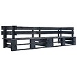 VIDAXL - vidaXL Canapé palette à 2 places de jardin noir bois - vignette