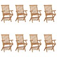 VIDAXL - vidaXL Chaises pliables de jardin lot de 8 Bois de teck solide - vignette