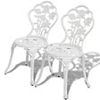 VIDAXL - vidaXL Chaises de bistro lot de 2 Aluminium coulé Blanc - vignette