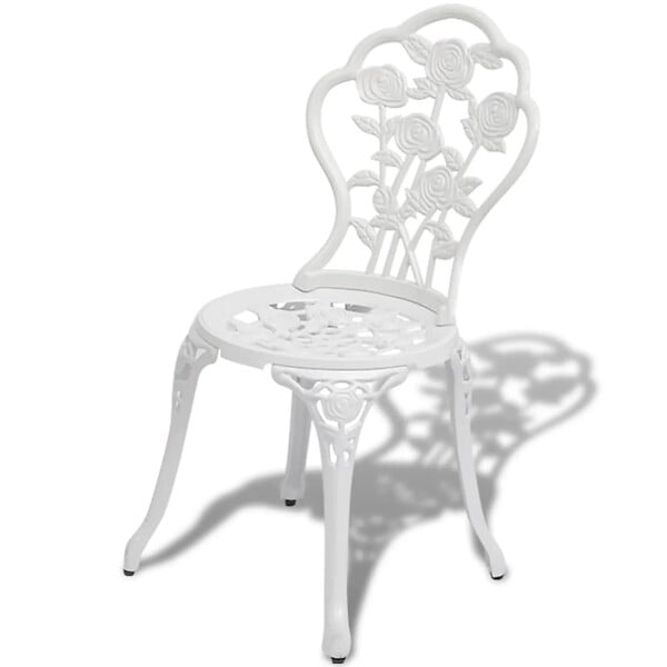 VIDAXL - vidaXL Chaises de bistro lot de 2 Aluminium coulé Blanc - large