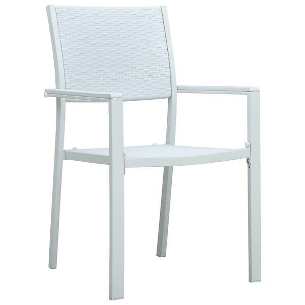 VIDAXL - vidaXL Chaises de jardin lot de 4 Blanc Plastique Aspect de rotin - large