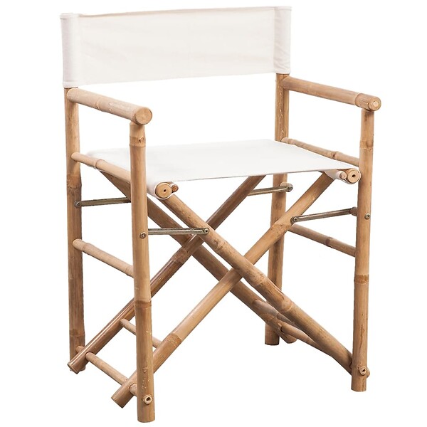 VIDAXL - vidaXL Chaise pliable lot de 2 Bambou et toile - large