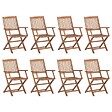 VIDAXL - vidaXL Chaises pliables d'extérieur lot de 8 Bois d'acacia solide - vignette