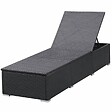 VIDAXL - vidaXL Chaises longues avec coussins lot de 2 Résine tressée Noir - vignette
