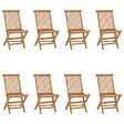 VIDAXL - vidaXL Chaises pliables de jardin lot de 8 Bois de teck solide - vignette