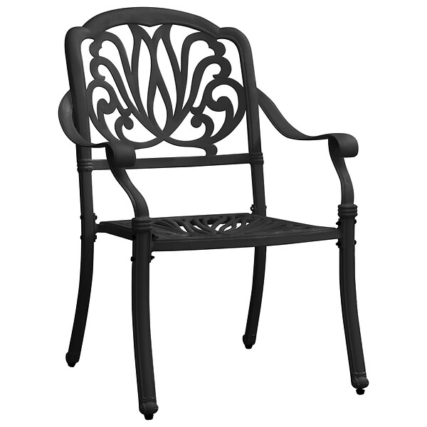 VIDAXL - vidaXL Chaises de jardin lot de 2 Aluminium coulé Noir - large