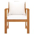 VIDAXL - vidaXL Chaises de jardin lot de 2 et coussin crème Bois acacia massif - vignette