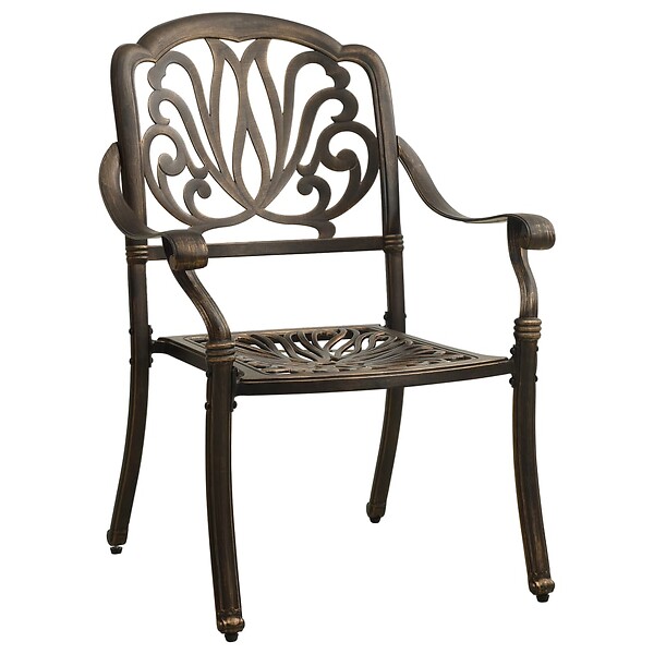 VIDAXL - vidaXL Chaises de jardin lot de 2 Aluminium coulé Bronze - large