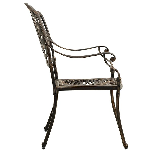 VIDAXL - vidaXL Chaises de jardin lot de 2 Aluminium coulé Bronze - large