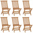 VIDAXL - vidaXL Chaises pliables de jardin lot de 6 Bois de teck solide - vignette