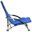 VIDAXL - vidaXL Chaises de plage pliables lot de 2 Bleu Tissu - vignette