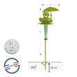 CENTRALE BRICO - Support Pluviomètre à piquer grenouille vert anis - H. 1,16 m - Acier époxy - vignette