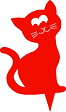 CENTRALE BRICO - Figurine à piquer chat orange brique - 24x16 cm - Acier époxy - vignette