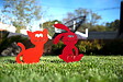 CENTRALE BRICO - Figurine à piquer chat orange brique - 24x16 cm - Acier époxy - vignette