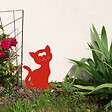 CENTRALE BRICO - Figurine à piquer chat orange brique - 24x16 cm - Acier époxy - vignette