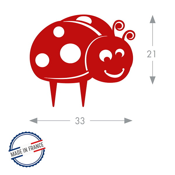 CENTRALE BRICO - Figurine à piquer cocinnelle rouge - 21x33 cm  - Acier époxy - large
