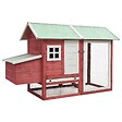 VIDAXL - vidaXL Poulailler Rouge 170x81x110 cm Bois de pin massif et sapin - vignette