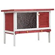 VIDAXL - vidaXL Clapier d'extérieur 1 niveau Rouge Bois - vignette