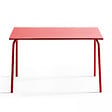 OVIALA - Table de jardin en acier 6 places 120 cm rouge  - Palavas - vignette
