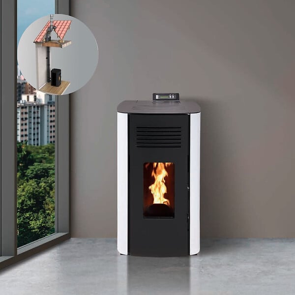 INTERSTOVES - Pack Poêle à Granulés Marina 8 Étanche + Kit Conduit Double Flux Vertical Ø80/125 - - large