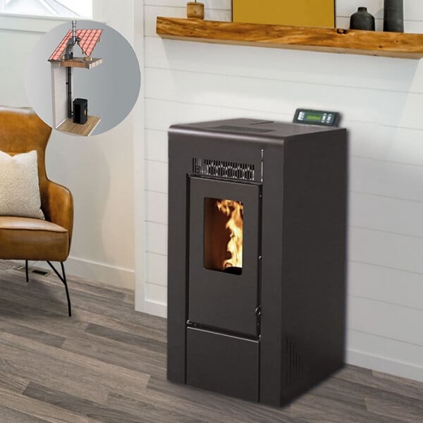 INTERSTOVES - Pack Poêle à Granulés GIOIA 9 Étanche + Kit Conduit Double Flux Vertical Ø80/125 - large