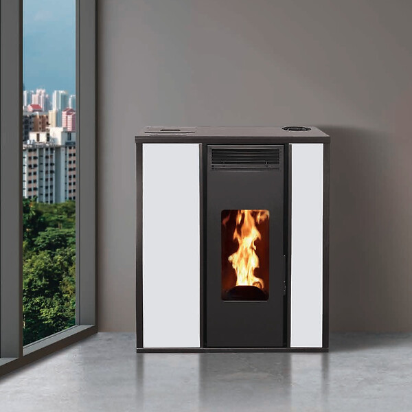 INTERSTOVES - Pack Poêle à granules TESSA 10 Etanche sortie Concentrique sur le dessus + Kit Conduit Ventouse (sor - large