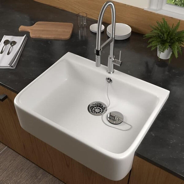 VILLEROY & BOCH - Timbre d'office SOLBAC O.NOVO - Dimensions : 495 x 170 x 400 mm- couleur : blanc - Avec trop plein - large