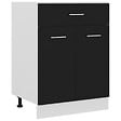 VIDAXL - vidaXL Armoire de plancher à tiroir "Lyon" Noir 60x46x81,5 cm - vignette