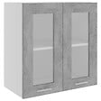 VIDAXL - vidaXL Armoire en verre suspendue "Lyon" Gris béton Bois d'ingénierie - vignette