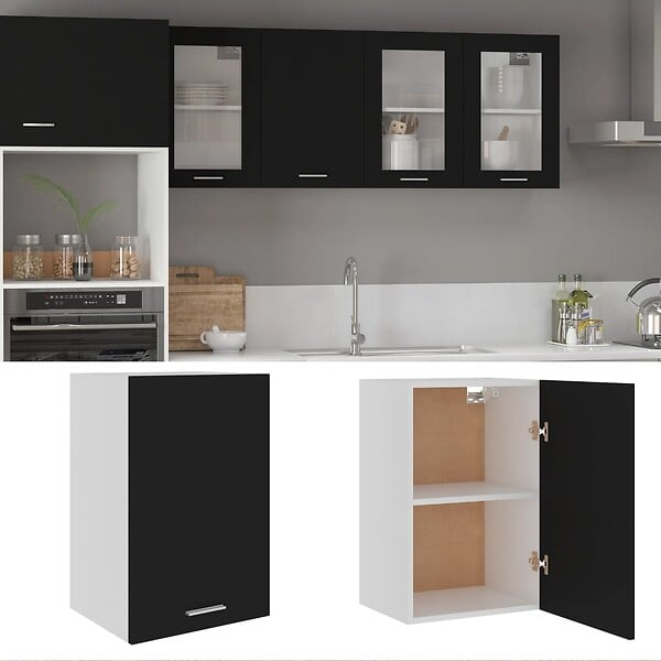 VIDAXL - vidaXL Armoire suspendue "Lyon" Noir 39,5x31x60 cm Bois d'ingénierie - large