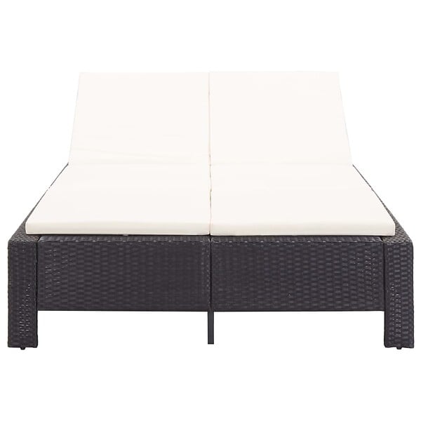 VIDAXL - vidaXL Transat à 2 places avec coussin Noir Résine tressée - large