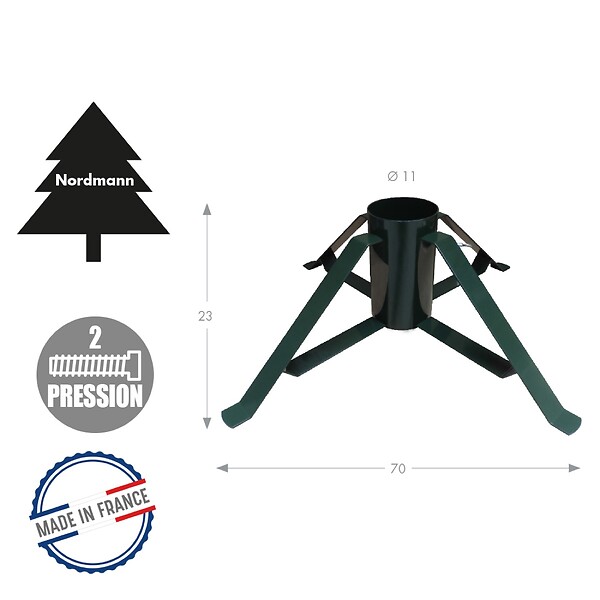 CENTRALE BRICO - Pied de sapin 4 pieds fer plat vert sapin tube 11 cm - large