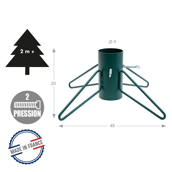 CENTRALE BRICO - Pied de sapin 4 pieds fer rond vert sapin tube 9 cm - large