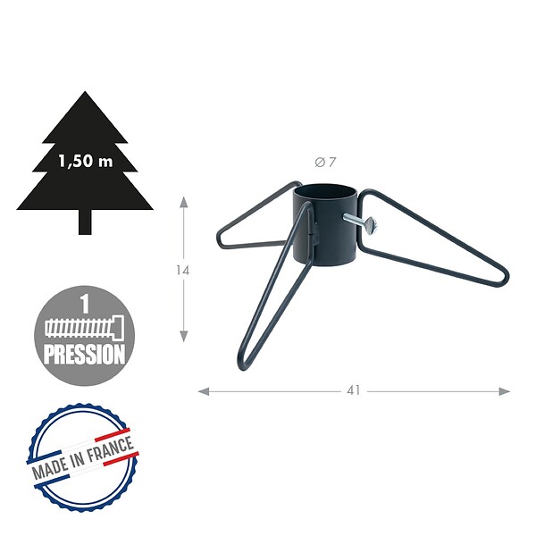 CENTRALE BRICO - Pied de sapin 3 pieds fer rond anthracite tube 7 cm - large