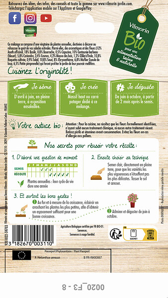 VILMORIN - Fleurs pour la Cuisine en Mélange BIO Vilmorin - large