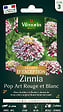 VILMORIN - Zinnia Pop Art rouge et blanc - Fleurs doubles - Graines - vignette
