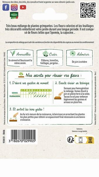 VILMORIN - Mélange de fleurs Fleurs Grimpantes 4m2 Vilmorin - large