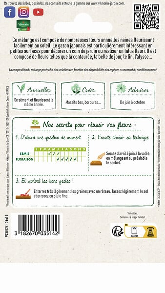 VILMORIN - Mélange de fleurs Gazon Japonais 4m2 Vilmorin - large
