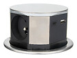 OTIO - Bloc multiprise encastrable 3 prises 16A 2P+T et 2 USB - Alu - Otio - vignette