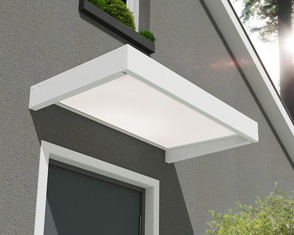 CANOPIA - Canopia Marquise de porte Sophia 160 x 95 cm Blanc / Blanc Opale - large