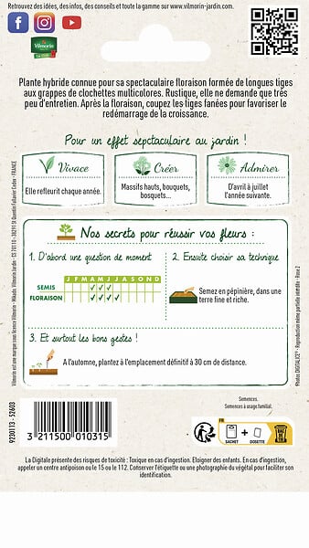 VILMORIN - Graines de digitale - Digitale Excelsior - Variée - 0.5 g - large