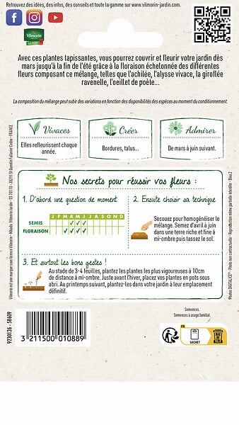 VILMORIN - Mélange de fleurs Fleurs Vivaces pour Rocaille 4m2 Vilmorin - large