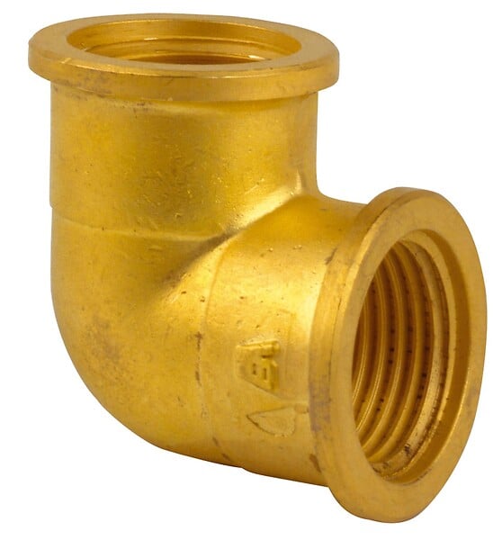 SANITAIRE-DISTRIBUTION - Coude 90° laiton à visser FF - Diamètre : 1/2'' - 15-21 - DN15 - large