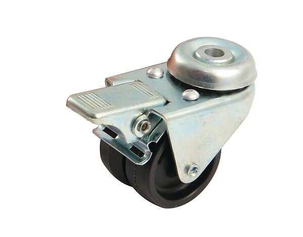 AVL - Roue double galet 50mm à  oeil trou 10mm pivotante avec frein - AVL - 590318A - large