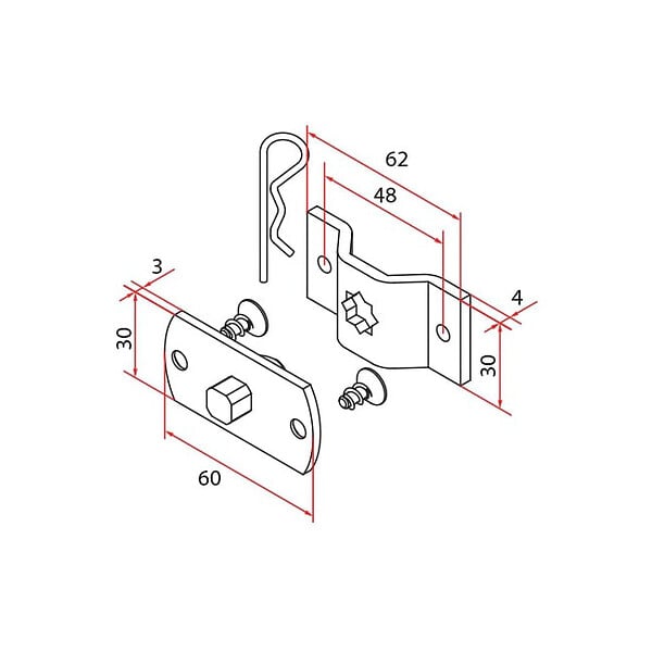 CHERUBINI - Kit support carré 10mm avec flasque pour garda maxi 50Nm - CHERUBINI - A4506_0556 - large