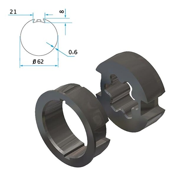 CHERUBINI - Adaptateurs moteur diamètre 45mm tube deprat 89 - CHERUBINI - A4505_0516 - large