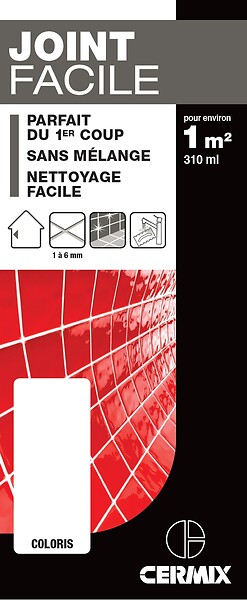 CENTRALE BRICO - Joint pâte carrelage CERMIX blanc 310 ml Joint facile ultra blanc 1mÂ² - large