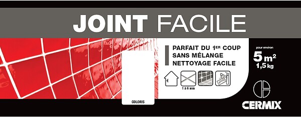 CENTRALE BRICO - Joint pâte carrelage CERMIX gris moyen 1.5 kg, 5 mÂ² Joint faicle gris moyen 5mÂ² - large